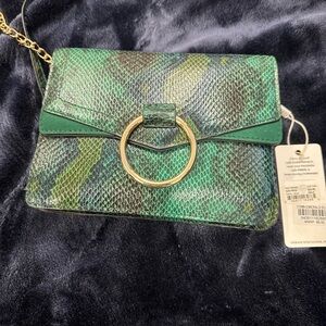 Green Snake Print Women's Bag